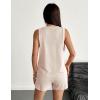 Ekouaer Two Piece Summer Outfits 2 Piece Sets Cruise Lounge Set Sleeveless Tank & Shorts Pajama Set with Pockets(Champagne)