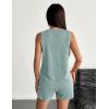 Ekouaer Two Piece Summer Outfits 2 Piece Sets Cruise Lounge Set Sleeveless Tank & Shorts Pajama Set with Pockets(Gossamer Green)