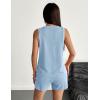 Ekouaer Two Piece Summer Outfits 2 Piece Sets Cruise Lounge Set Sleeveless Tank & Shorts Pajama Set with Pockets(Sky Blue)