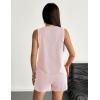 Ekouaer Two Piece Summer Outfits 2 Piece Sets Cruise Lounge Set Sleeveless Tank & Shorts Pajama Set with Pockets(Veiled Rose)