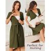 Ekouaer Women Short Sleeve Maternity Nursing Dress Casual V Neck Breastfeeding Loungewear Ribbed Knit Pregnancy Dresses S-XXL(Army Green)