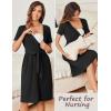 Ekouaer Women Short Sleeve Maternity Nursing Dress Casual V Neck Breastfeeding Loungewear Ribbed Knit Pregnancy Dresses S-XXL(Black)