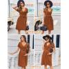 Ekouaer Women Short Sleeve Maternity Nursing Dress Casual V Neck Breastfeeding Loungewear Ribbed Knit Pregnancy Dresses S-XXL(Caramel)
