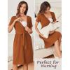 Ekouaer Women Short Sleeve Maternity Nursing Dress Casual V Neck Breastfeeding Loungewear Ribbed Knit Pregnancy Dresses S-XXL(Caramel)