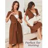 Ekouaer Women Short Sleeve Maternity Nursing Dress Casual V Neck Breastfeeding Loungewear Ribbed Knit Pregnancy Dresses S-XXL(Deep Caramel)