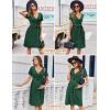 Ekouaer Women Short Sleeve Maternity Nursing Dress Casual V Neck Breastfeeding Loungewear Ribbed Knit Pregnancy Dresses S-XXL(Green)