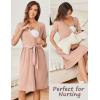 Ekouaer Women Short Sleeve Maternity Nursing Dress Casual V Neck Breastfeeding Loungewear Ribbed Knit Pregnancy Dresses S-XXL(Light Pink)