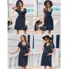 Ekouaer Women Short Sleeve Maternity Nursing Dress Casual V Neck Breastfeeding Loungewear Ribbed Knit Pregnancy Dresses S-XXL(Navy Blue)