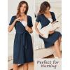 Ekouaer Women Short Sleeve Maternity Nursing Dress Casual V Neck Breastfeeding Loungewear Ribbed Knit Pregnancy Dresses S-XXL(Navy Blue)