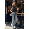 Ekouaer Women Short Sleeve Shirts Lightweight Basic Tops Ribbed Knit Outfit Tees Crew Neck T-Shirts Work Out Blouse(Black/Dirty Pink/Army Green)