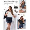 Ekouaer Women Short Sleeve Shirts Lightweight Basic Tops Ribbed Knit Outfit Tees Crew Neck T-Shirts Work Out Blouse(Black/White/Deep Grey)