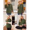 Ekouaer Womens 3 Packs Maternity Shirts Long Sleeve Side Ruched Pregnancy Tee Workout Top Tunic Blouse Mama Clothes(3pcs- Black + Army Green + Grey)