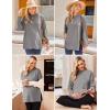 Ekouaer Womens 3 Packs Maternity Shirts Long Sleeve Side Ruched Pregnancy Tee Workout Top Tunic Blouse Mama Clothes(3pcs- Black + Army Green + Grey)