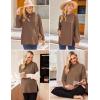 Ekouaer Womens 3 Packs Maternity Shirts Long Sleeve Side Ruched Pregnancy Tee Workout Top Tunic Blouse Mama Clothes(3pcs- Black + Brown + Khaki)