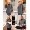 Ekouaer Womens 3 Packs Maternity Shirts Long Sleeve Side Ruched Pregnancy Tee Workout Top Tunic Blouse Mama Clothes(3pcs- Black + Dark Grey + Green)