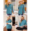 Ekouaer Womens 3 Packs Maternity Shirts Long Sleeve Side Ruched Pregnancy Tee Workout Top Tunic Blouse Mama Clothes(3pcs- Black + Green + Teal)