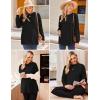 Ekouaer Womens 3 Packs Maternity Shirts Long Sleeve Side Ruched Pregnancy Tee Workout Top Tunic Blouse Mama Clothes(3pcs- Black + White + Grey)