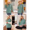 Ekouaer Womens 3 Packs Maternity Shirts Long Sleeve Side Ruched Pregnancy Tee Workout Top Tunic Blouse Mama Clothes(3pcs- Black + White + Sage Green)