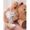 Ekouaer Womens Cami Pajama Sets Soft Shorts Lingerie Set Camisole 2 Piece Cami Shorts Pj Nightwear(Blue Striped Teddy)
