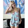 Ekouaer Womens Cami Pajama Sets Soft Shorts Lingerie Set Camisole 2 Piece Cami Shorts Pj Nightwear(Green Floral)