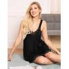 Ekouaer Women’s Nightgown V-neck Chemise Sleepwear Lace Nightwear Soft Lingerie for Women(Black)