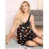 Ekouaer Women’s Nightgown V-neck Chemise Sleepwear Lace Nightwear Soft Lingerie for Women(Black Pumpkin)