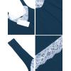 Ekouaer Women’s Nightgown V-neck Chemise Sleepwear Lace Nightwear Soft Lingerie for Women(Blue Green)