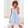 Ekouaer Women’s Nightgown V-neck Chemise Sleepwear Lace Nightwear Soft Lingerie for Women(Light Blue Cherry Print)