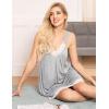 Ekouaer Women’s Nightgown V-neck Chemise Sleepwear Lace Nightwear Soft Lingerie for Women(Light Grey)