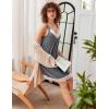 Ekouaer Women’s Nightgown V-neck Chemise Sleepwear Lace Nightwear Soft Lingerie for Women(Mid Grey)