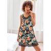 Ekouaer Women’s Nightgown V-neck Chemise Sleepwear Lace Nightwear Soft Lingerie for Women(Orange Flower)