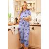 Ekouaer Women’s Pajama Set 2 Piece Short Sleeve Capri Pj Sets V Neck Loungewear Sleepwear with Pockets S-3XL(Butterfly)
