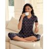 Ekouaer Women’s Pajama Set 2 Piece Short Sleeve Capri Pj Sets V Neck Loungewear Sleepwear with Pockets S-3XL(Flamingo)