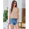 Ekouaer Womens Pajama Set Ribbed Knit Soft Shorts Pjs Summer Sleepwear Two Piece Casual Lounge Sets with Drawstring & Pockets(Khaki)