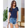 Ekouaer Womens Pajama Set Ribbed Knit Soft Shorts Pjs Summer Sleepwear Two Piece Casual Lounge Sets with Drawstring & Pockets(Navy Blue)