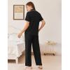 Ekouaer Women’s Pajama Sets Button Down Loungewear Short Sleeve Sleepwear 2 Piece Pants Pjs Set with Pockets S-XXL(Black)