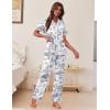 Ekouaer Women’s Pajama Sets Button Down Loungewear Short Sleeve Sleepwear 2 Piece Pants Pjs Set with Pockets S-XXL(Black Rabbit)