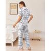 Ekouaer Women’s Pajama Sets Button Down Loungewear Short Sleeve Sleepwear 2 Piece Pants Pjs Set with Pockets S-XXL(Black Rabbit)
