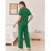 Ekouaer Women’s Pajama Sets Button Down Loungewear Short Sleeve Sleepwear 2 Piece Pants Pjs Set with Pockets S-XXL(Christmas Green Candy Canes)