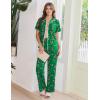 Ekouaer Women’s Pajama Sets Button Down Loungewear Short Sleeve Sleepwear 2 Piece Pants Pjs Set with Pockets S-XXL(Christmas Green Candy Canes)