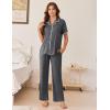 Ekouaer Women’s Pajama Sets Button Down Loungewear Short Sleeve Sleepwear 2 Piece Pants Pjs Set with Pockets S-XXL(Dark Gray)