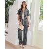 Ekouaer Women’s Pajama Sets Button Down Loungewear Short Sleeve Sleepwear 2 Piece Pants Pjs Set with Pockets S-XXL(Dark Gray)