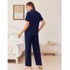 Ekouaer Women’s Pajama Sets Button Down Loungewear Short Sleeve Sleepwear 2 Piece Pants Pjs Set with Pockets S-XXL(Navy Blue)