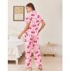 Ekouaer Women’s Pajama Sets Button Down Loungewear Short Sleeve Sleepwear 2 Piece Pants Pjs Set with Pockets S-XXL(Pink Bow)