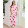Ekouaer Women’s Pajama Sets Button Down Loungewear Short Sleeve Sleepwear 2 Piece Pants Pjs Set with Pockets S-XXL(Pink Bow)