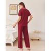 Ekouaer Women’s Pajama Sets Button Down Loungewear Short Sleeve Sleepwear 2 Piece Pants Pjs Set with Pockets S-XXL(Wine Red)