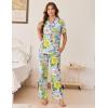 Ekouaer Women’s Pajama Sets Button Down Loungewear Short Sleeve Sleepwear 2 Piece Pants Pjs Set with Pockets S-XXL(Yellow Chrysanthemum)