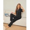 Ekouaer Womens Pajama Sets Button Down Pjs 2 Piece Short Sleeve Sleepwear with Pants Soft Loungewear(Black)