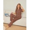 Ekouaer Womens Pajama Sets Button Down Pjs 2 Piece Short Sleeve Sleepwear with Pants Soft Loungewear(Brown)