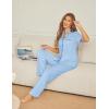Ekouaer Womens Pajama Sets Button Down Pjs 2 Piece Short Sleeve Sleepwear with Pants Soft Loungewear(Cool Blue)